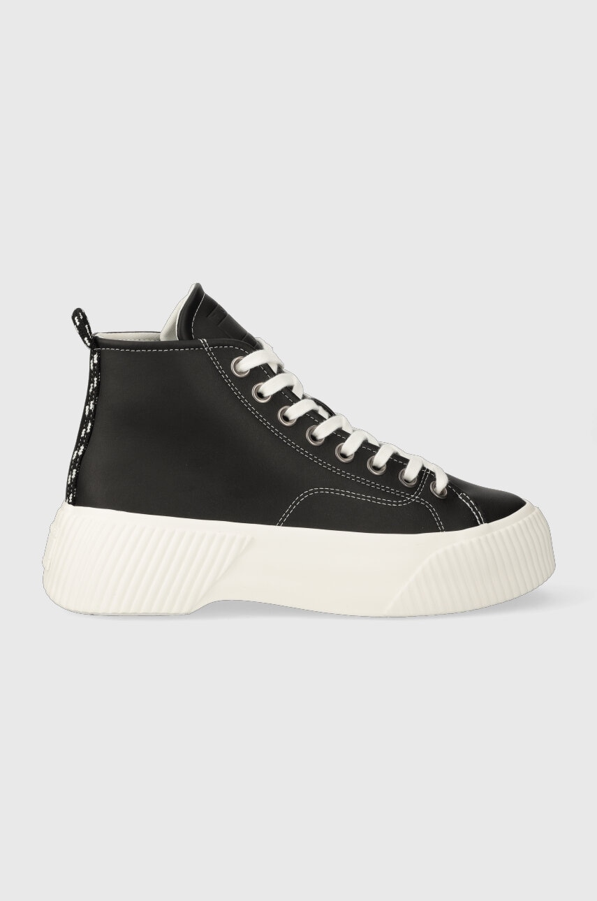 Tommy Jeans tenisi TJW VULC PLATFORM MC femei, culoarea negru, EN0EN02392