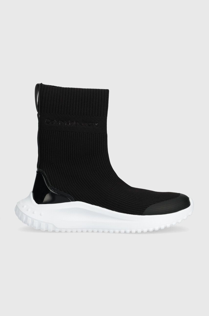 Levně Sneakers boty Calvin Klein Jeans EVA RUNNER SOCK KNIT WN černá barva, YW0YW01204