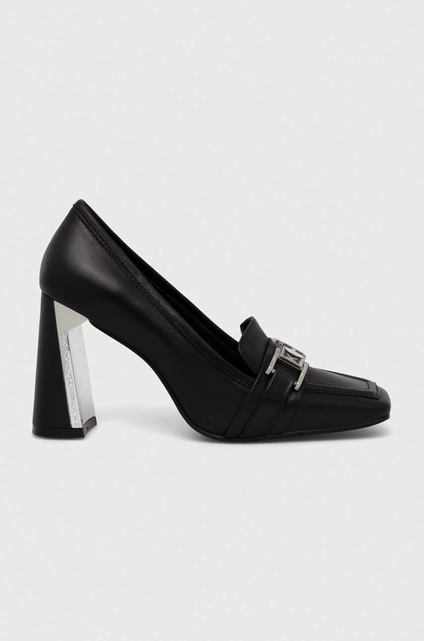 Karl Lagerfeld pantofi de piele MASQUE culoarea negru, cu toc drept, KL30720
