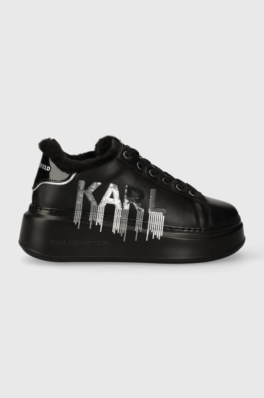 Karl Lagerfeld Sneakers Din Piele Anakapri Kc Culoarea Negru, Kl63578