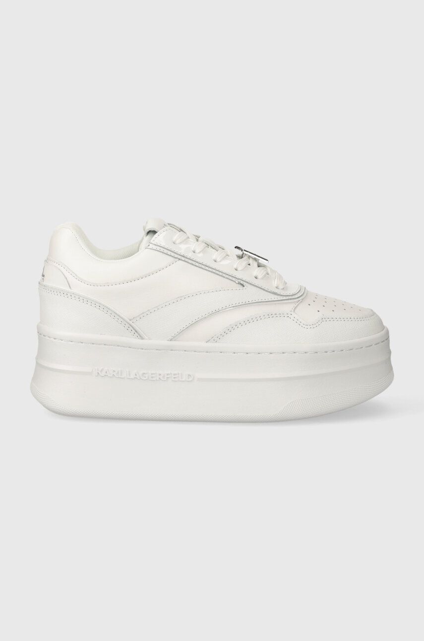 Levně Kožené sneakers boty Karl Lagerfeld KOBO III KC bílá barva, KL65020