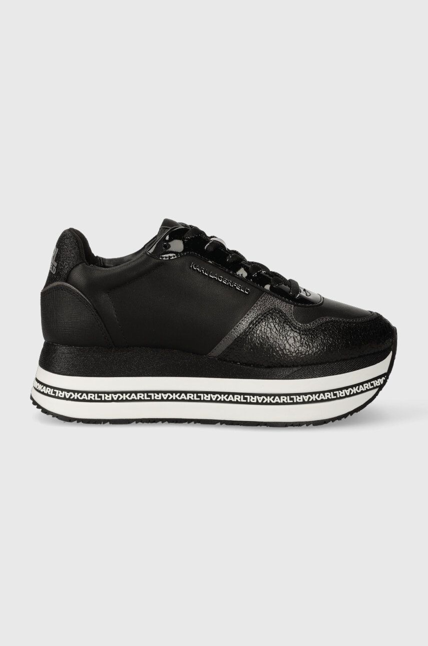 Levně Kožené sneakers boty Karl Lagerfeld VELOCITA MAX černá barva, KL64921