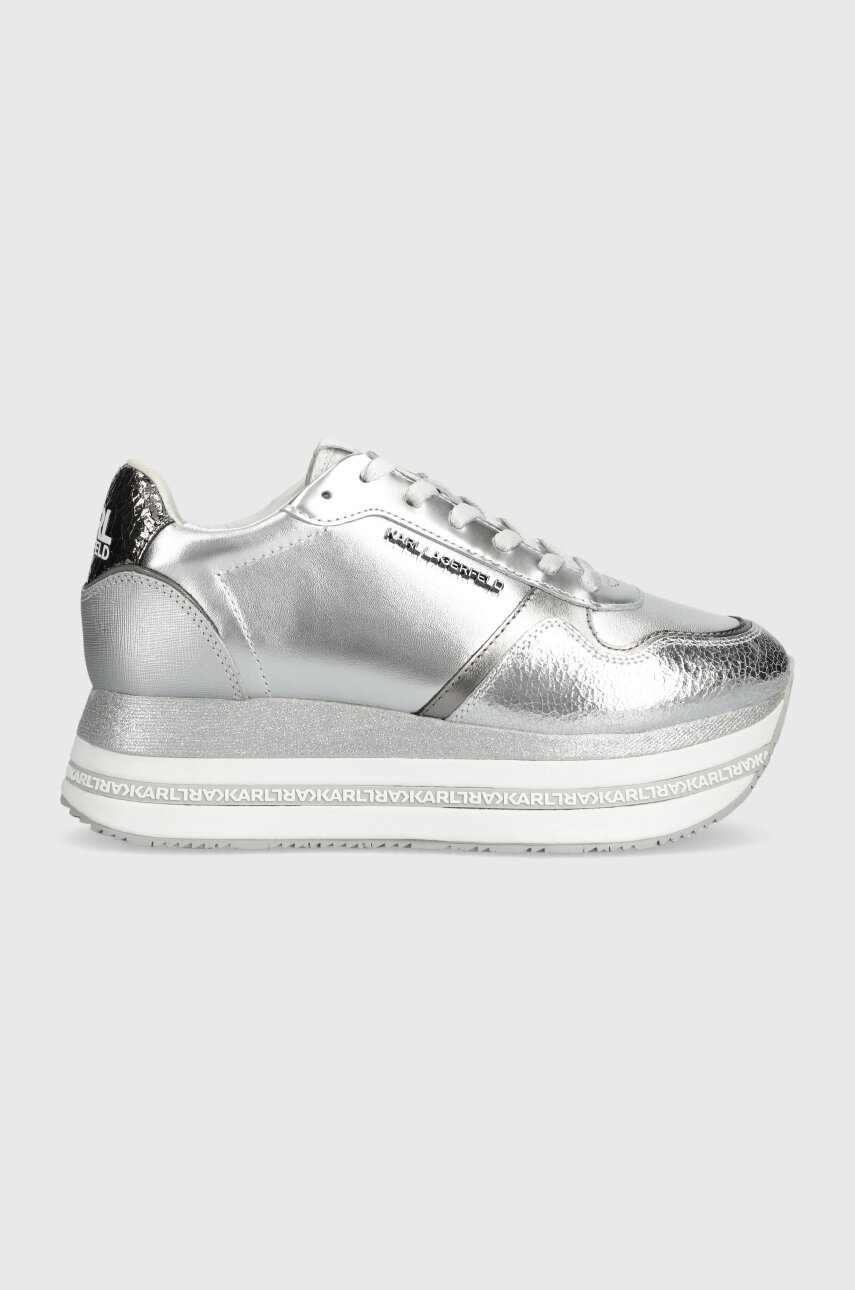 Karl Lagerfeld Sneakers Din Piele Velocita Max Culoarea Argintiu, Kl64921