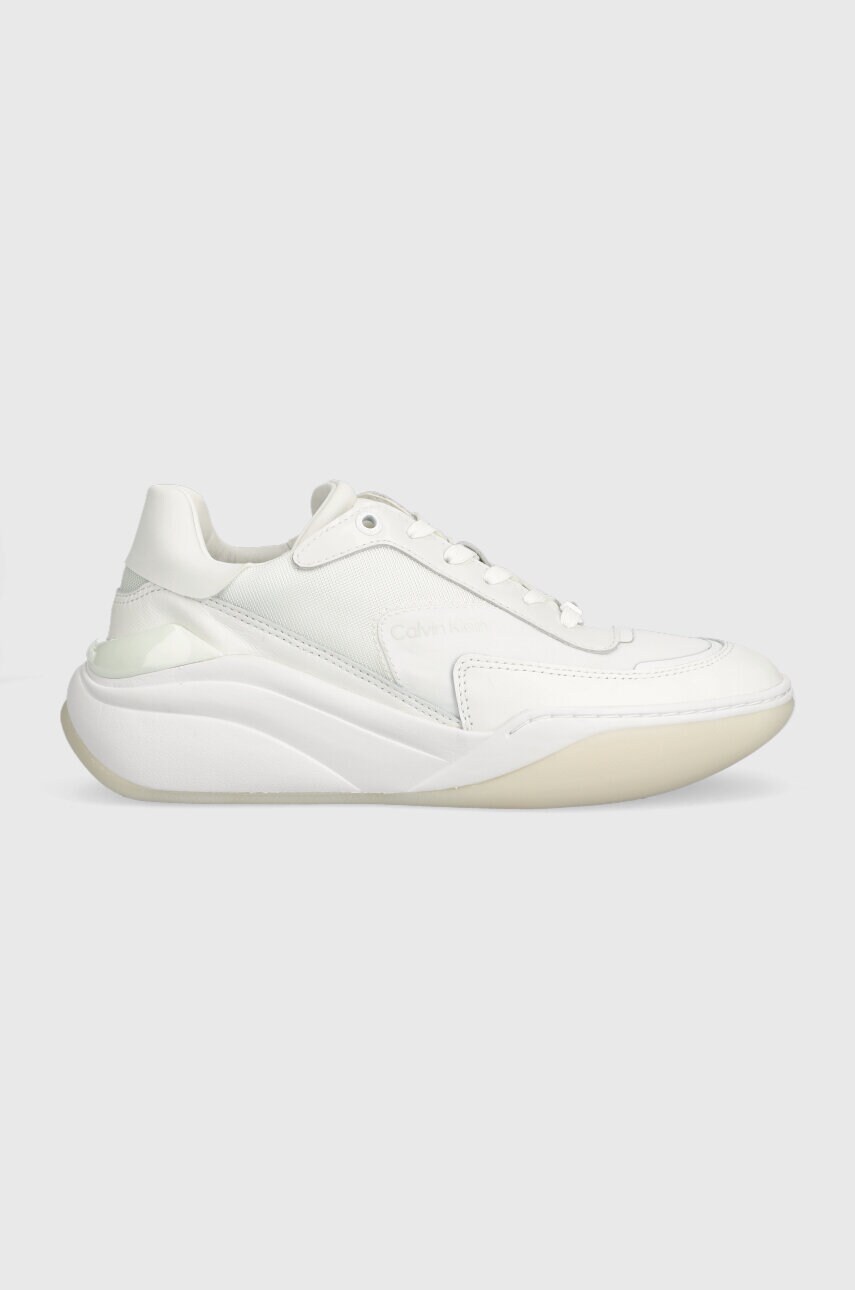 Levně Tenisky Calvin Klein CLOUD WEDGE LACE UP bílá barva, HW0HW01647