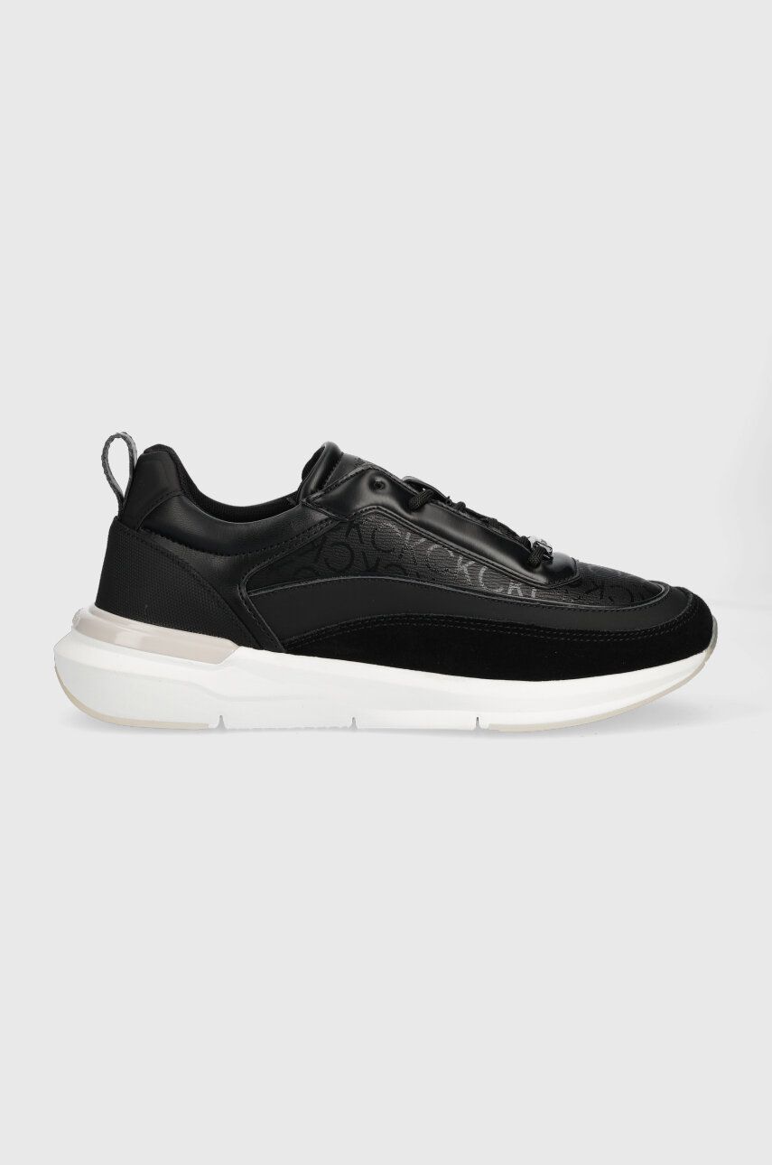 Sneakers boty Calvin Klein FLEXI RUNNER LACE UP - EPI MONO černá barva, HW0HW01662 - černá - Svršek: