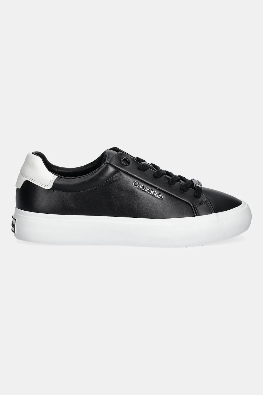 Кожаные кроссовки Calvin Klein VULC LACE UP цвет чёрный HW0HW01681 Кожаные кроссовки Calvin Klein VULC LACE UP цвет чёрный HW0HW01681