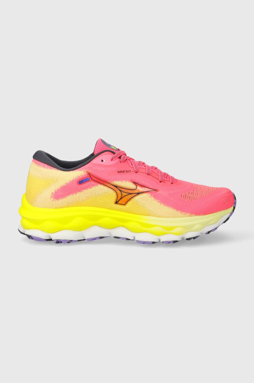 Mizuno Pantofi De Alergat Wave Sky 7 Culoarea Roz