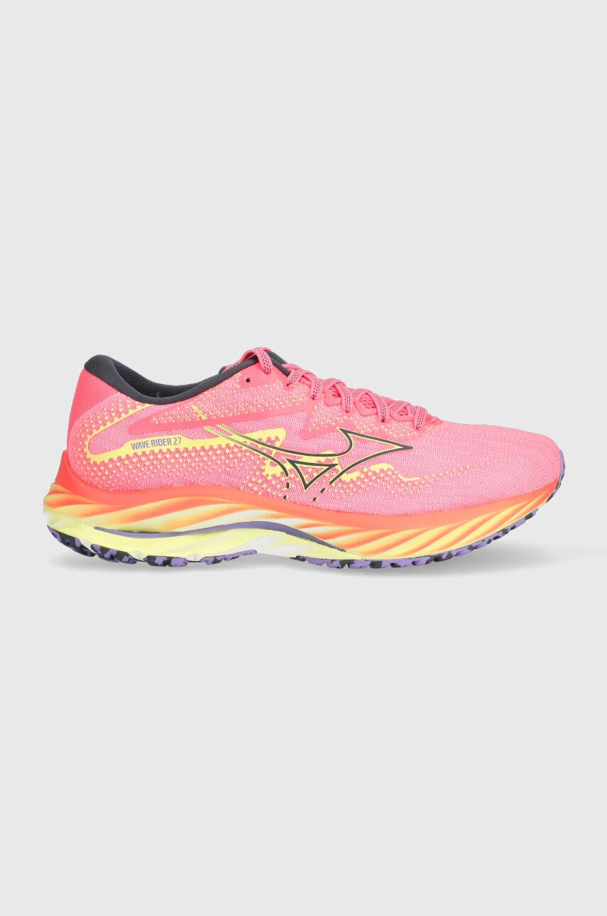 Běžecké boty Mizuno Wave Rider 27 růžová barva - růžová - Svršek: Umělá hmota
