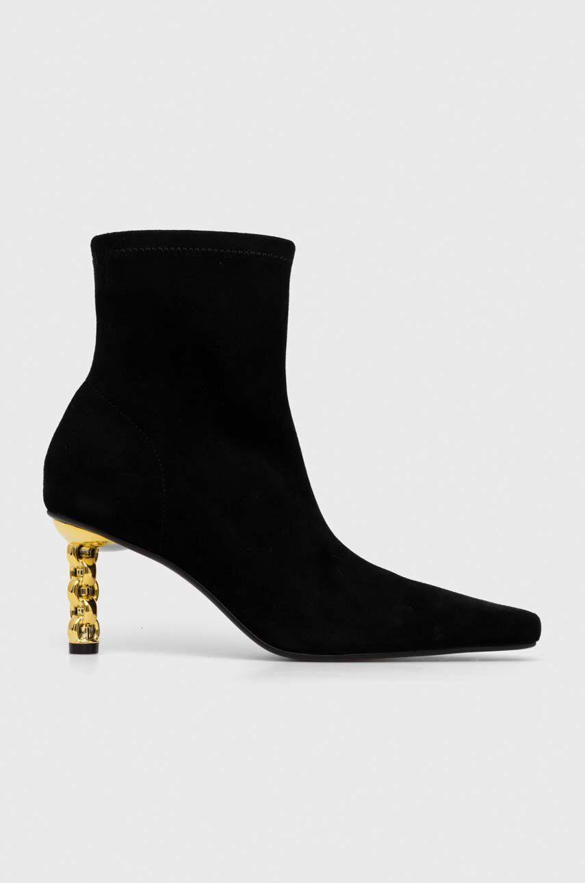 Semišové boty Kat Maconie Tess dámské, černá barva, na podpatku - černá - Svršek: Semišová kůže
