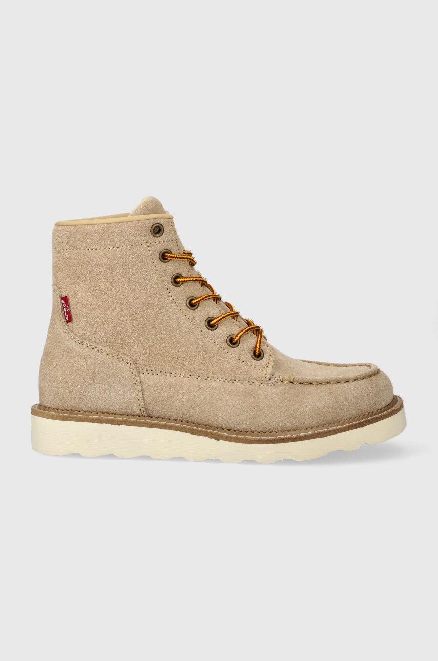 Levi's cizme din piele intoarsa DARROW CHUKKA S femei, culoarea maro, cu toc plat, 235428.25