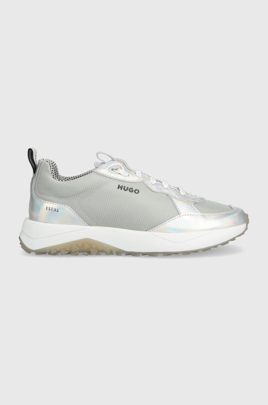Sneakers boty HUGO Kane šedá barva, 50504536 - šedá - Svršek: Textilní materiál