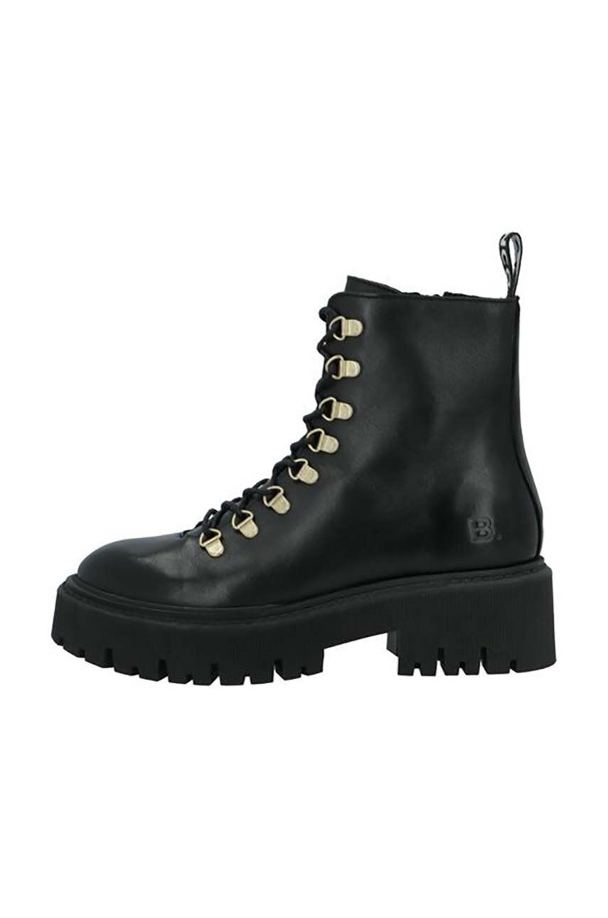 E-shop Kožené kotníkové boty Bianco BIAGARBI dámské, černá barva, na platformě, 11300021