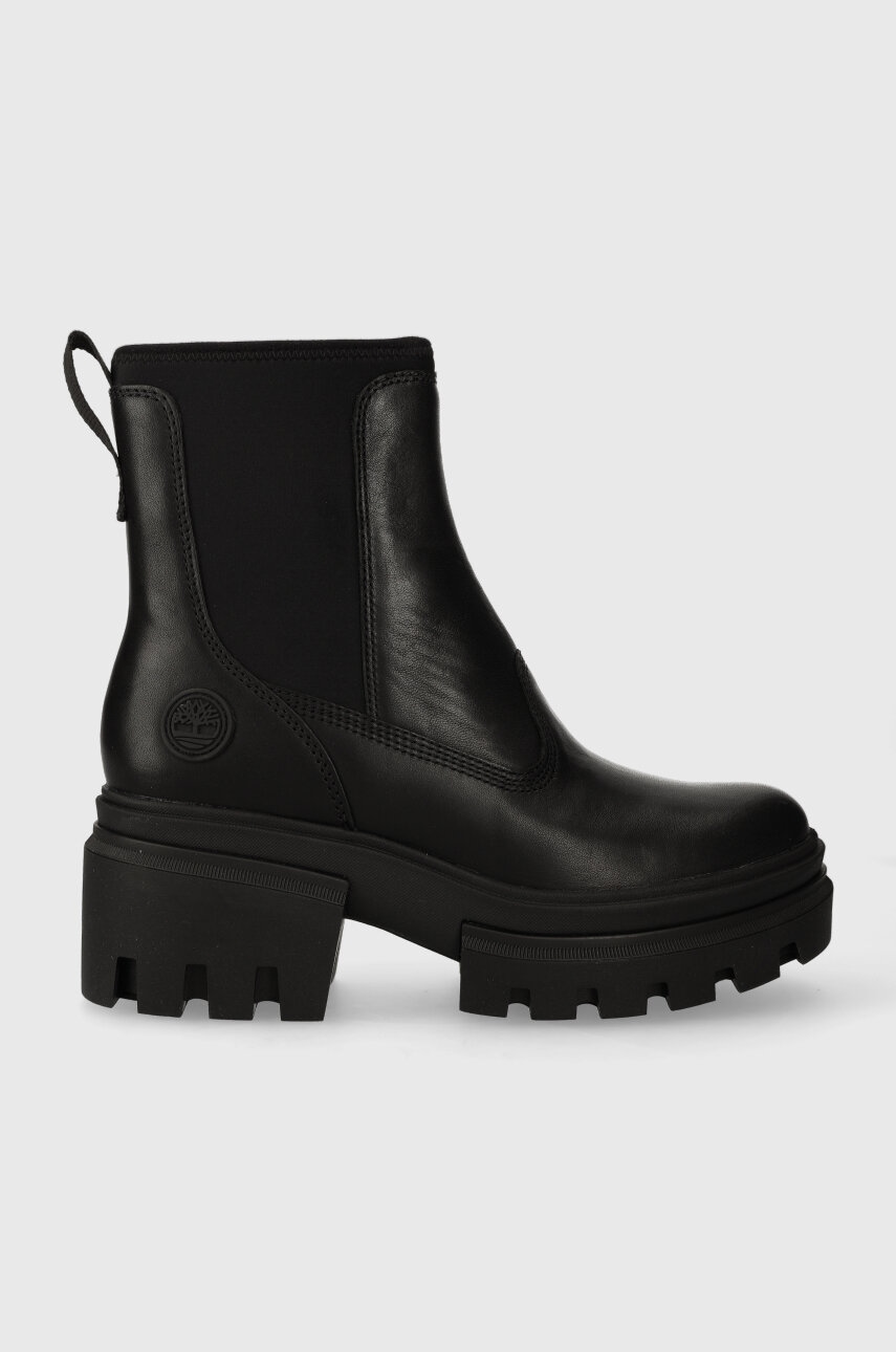 Timberland Botine Everleigh Boot Chelsea Femei, Culoarea Negru, Cu Platforma, Tb0a5yfr0151