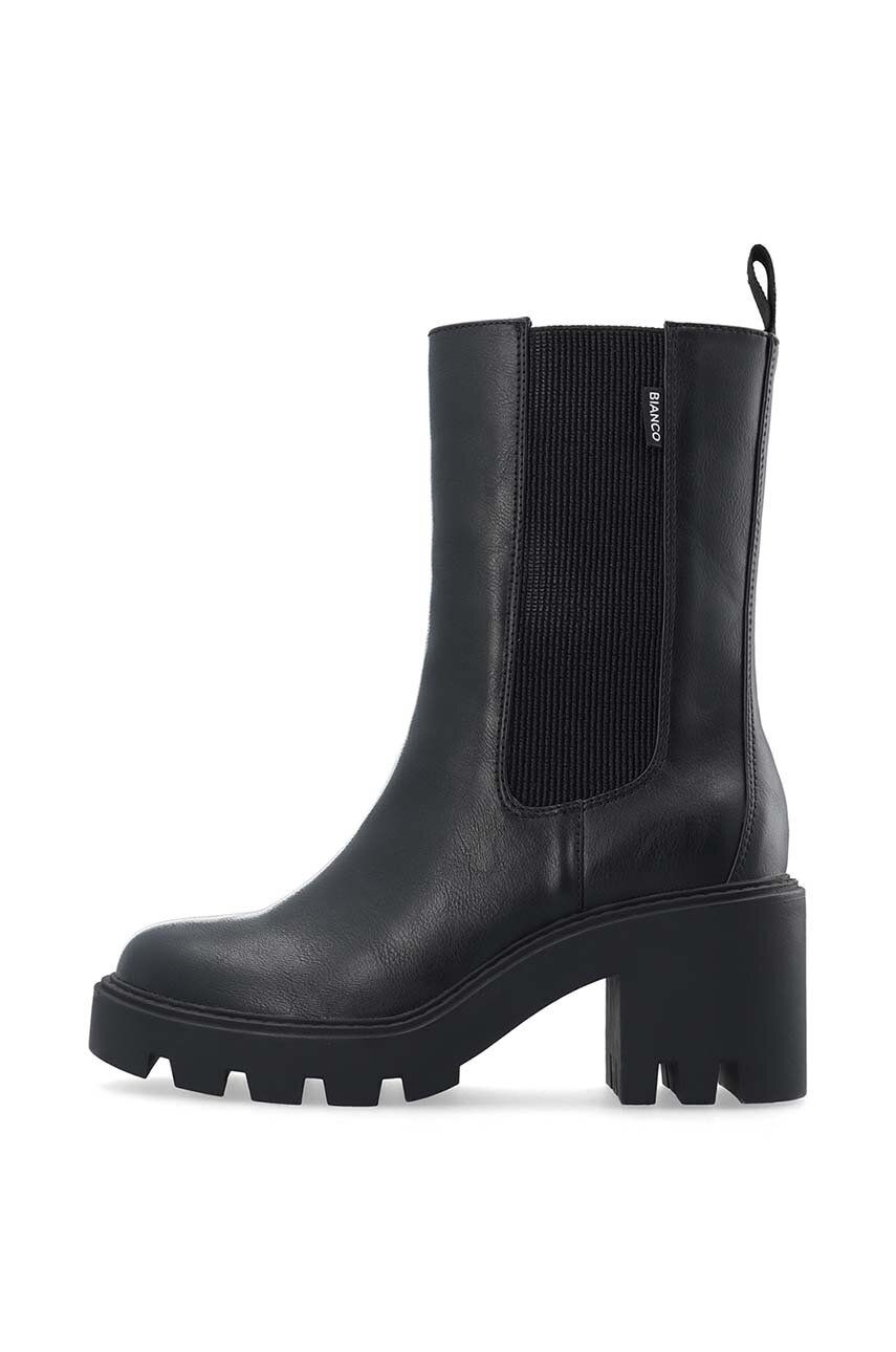 Členkové topánky Bianco BIAGISELLA dámske, čierna farba, na podpätku, 11300035