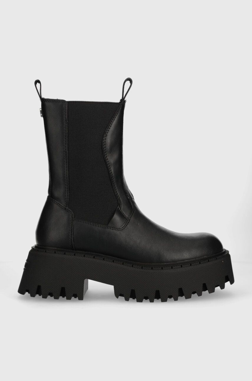 E-shop Kožené kotníkové boty Steve Madden Obtain dámské, černá barva, na plochém podpatku, SM11002704
