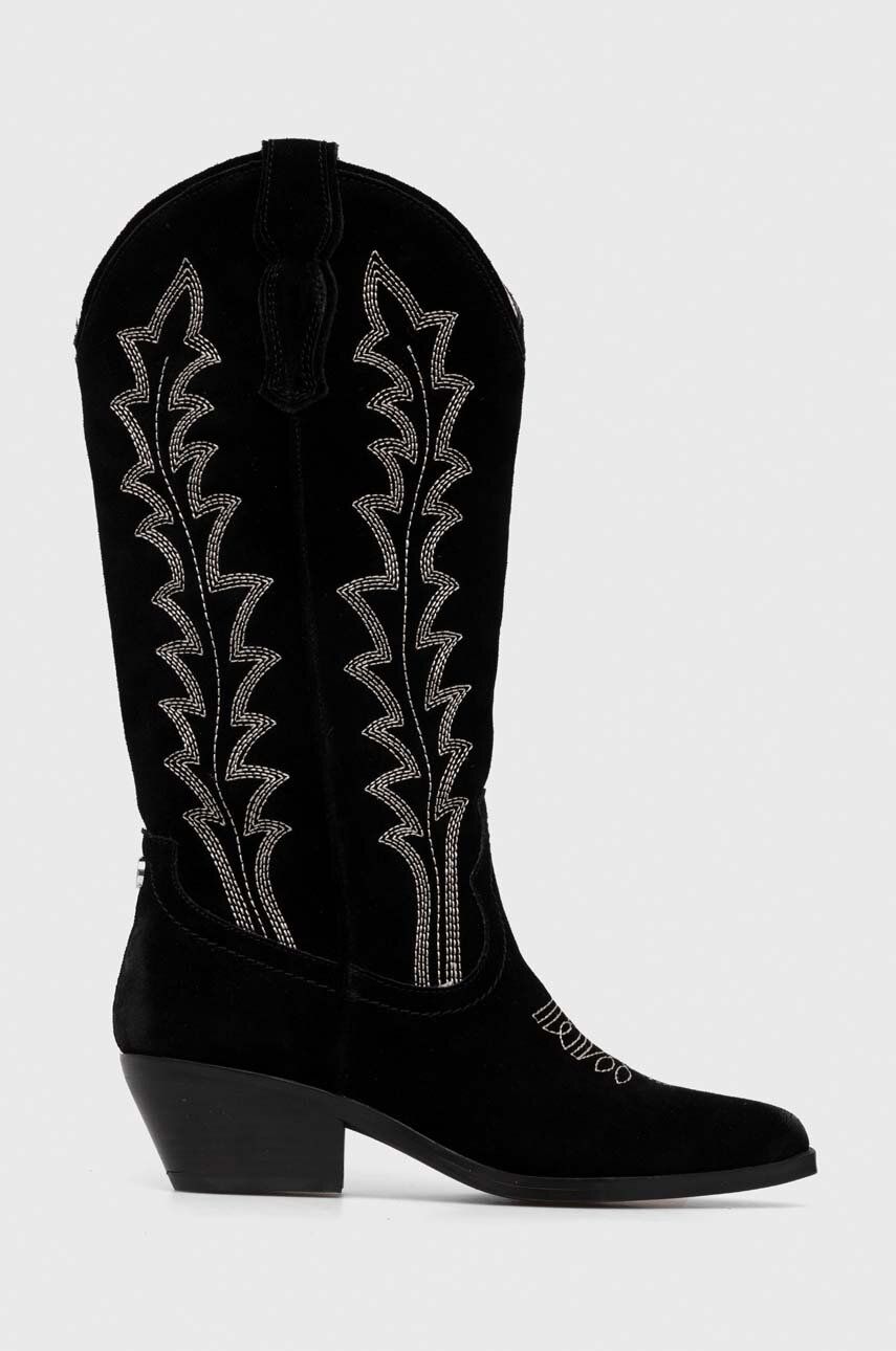 Levně Westernové boty Steve Madden Wildcard dámské, černá barva, na podpatku, SM11002715