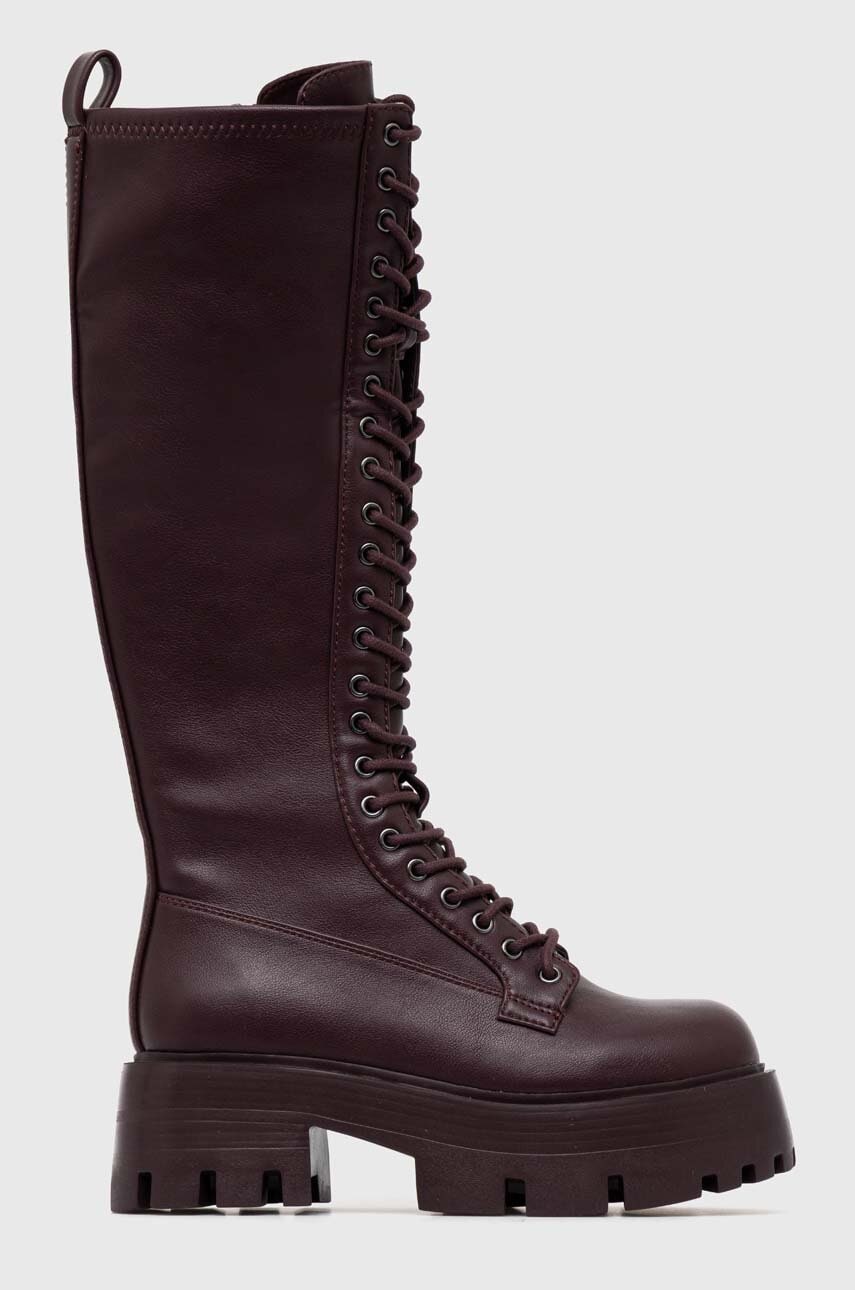 Steve Madden Cizme Hariet Femei, Culoarea Bordo, Cu Platforma, Sm11002722