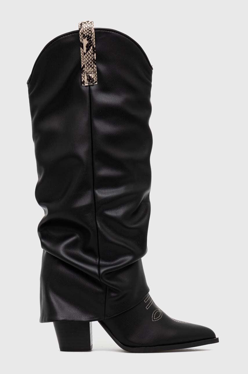 Kozačky Steve Madden Lassy dámské, černá barva, na podpatku, SM11002714