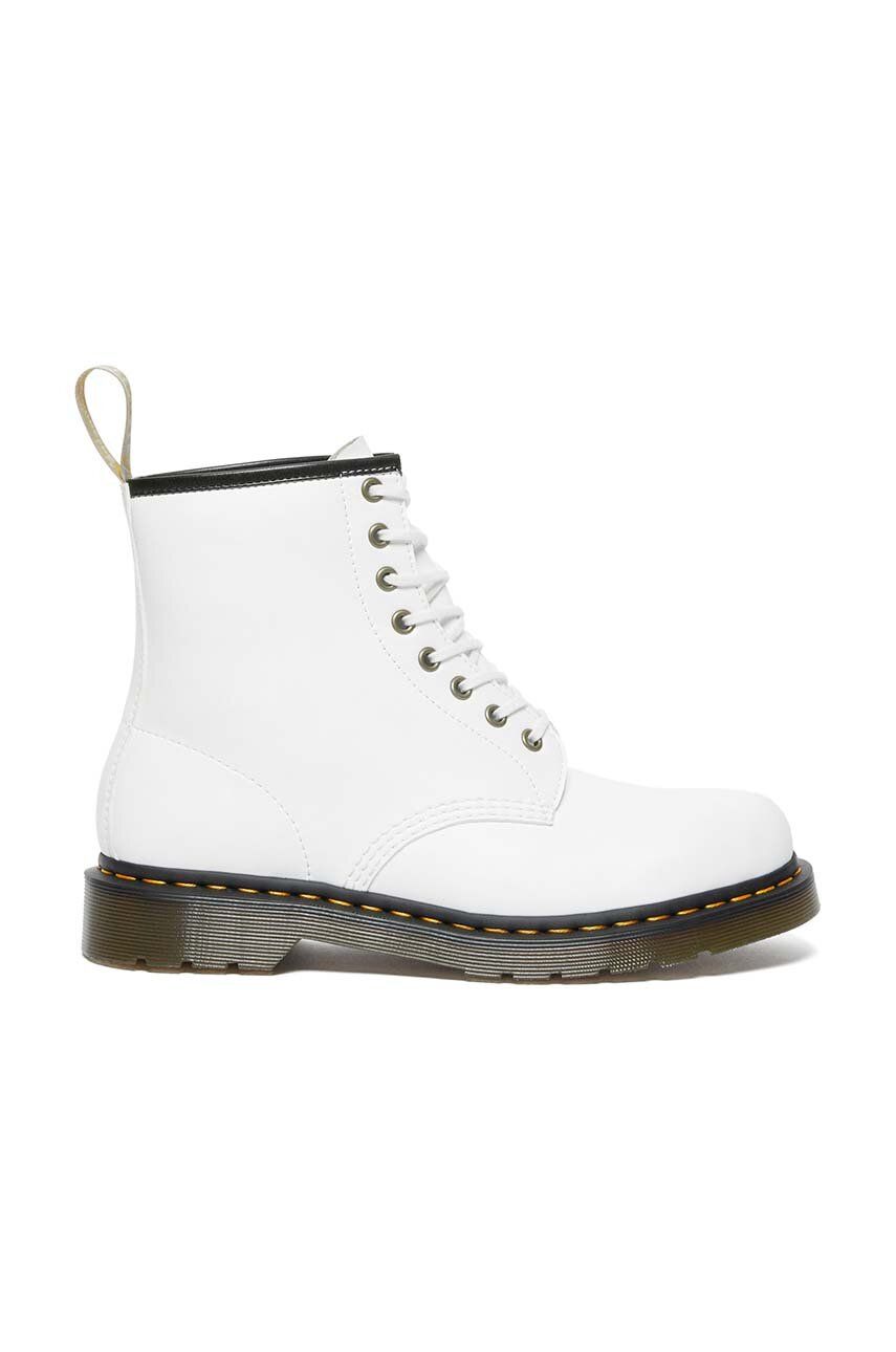 Levně Nízké kozačky Dr. Martens 1460 Vegan dámské, bílá barva, na plochém podpatku, DM27213113