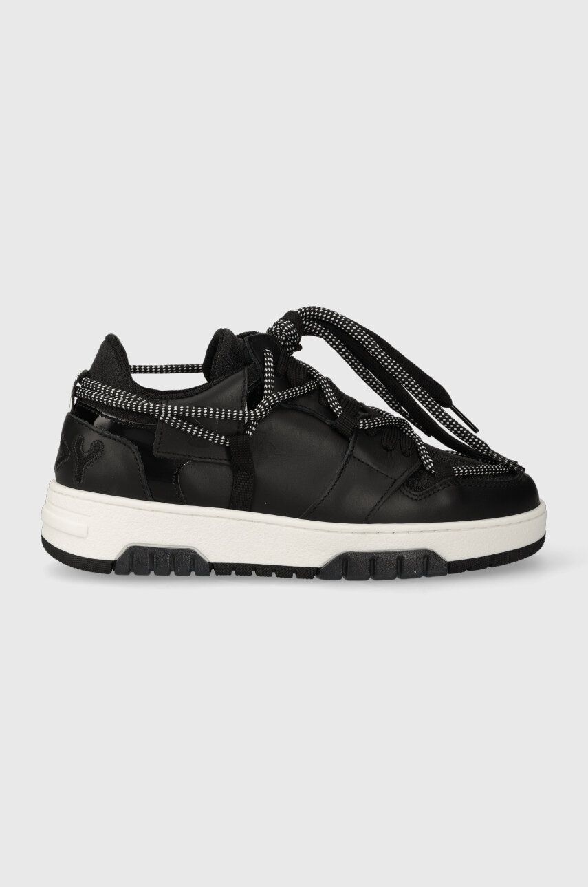 Kožené sneakers boty Off Play SORRENTO černá barva, SORRENTO 1 BLACK, GLITTER - černá - Svršek: Přír