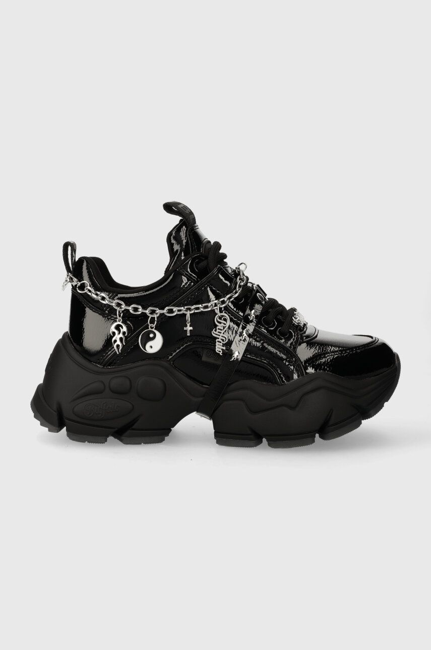 Buffalo Sneakers Binary Charm Culoarea Negru, 1636006