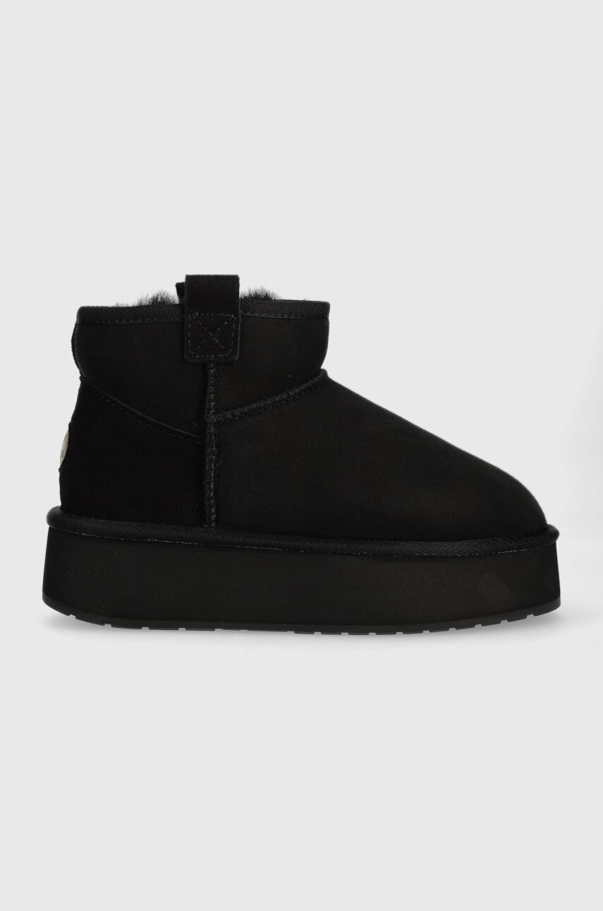 Levně Semišové sněhule Emu Australia Foy Flatform Micro černá barva, W13073.BLAK