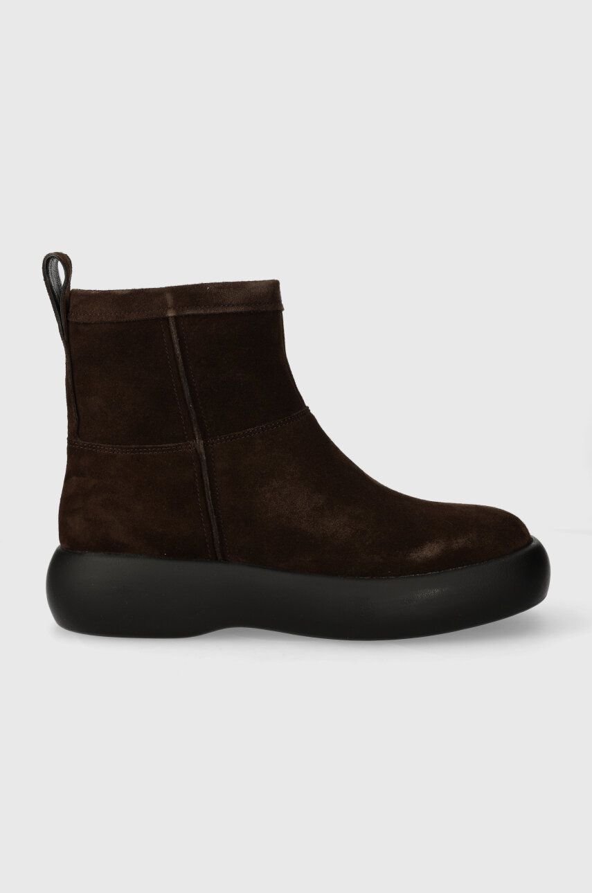 Semišové boty Vagabond Shoemakers JANICK dámské, hnědá barva, na plochém podpatku, zateplené, 5695.040.31