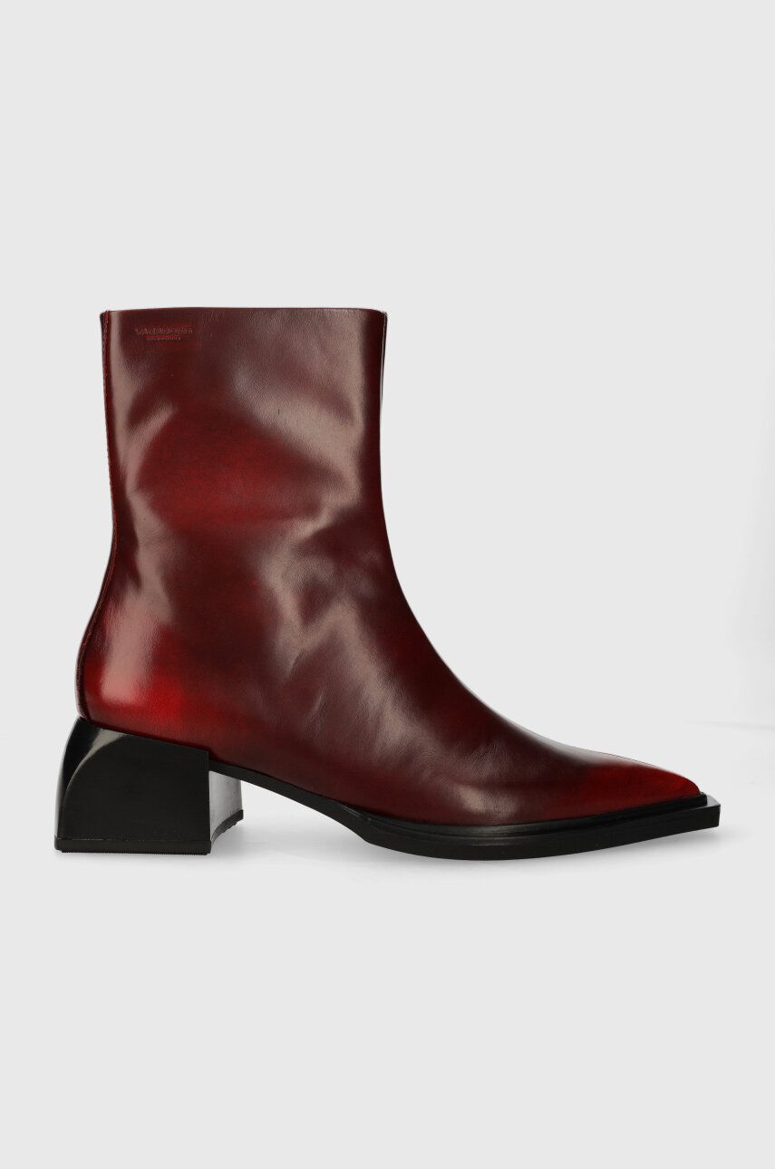 Vagabond Shoemakers cizme de piele VIVIAN femei, culoarea rosu, cu toc drept, 5453.018.47