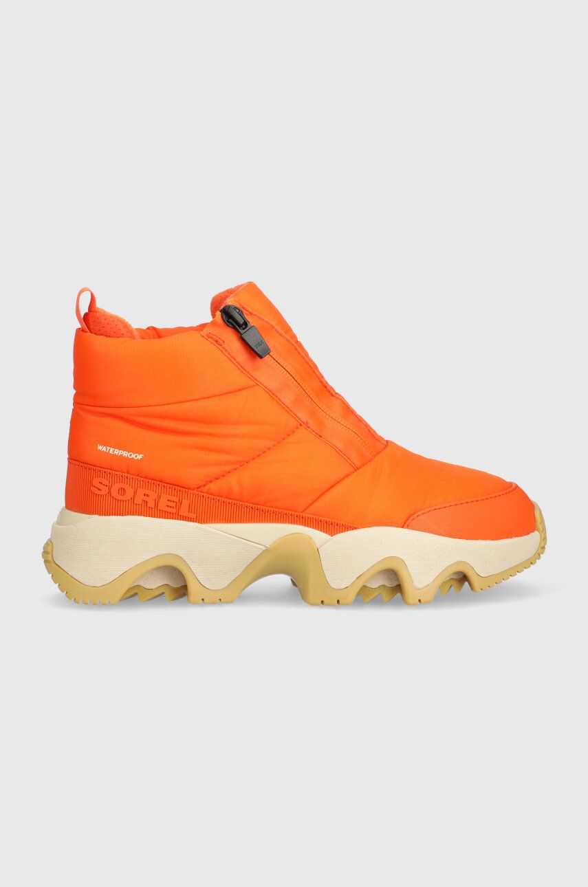 Sorel cizme de iarna KINETIC IMPACT PUFFY ZIP WP culoarea portocaliu, 2058681