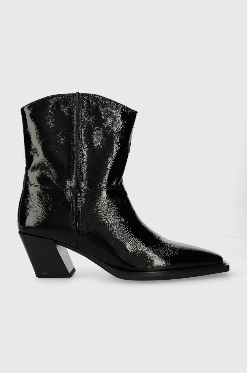 Levně Westernové kožené boty Vagabond Shoemakers ALINA dámské, černá barva, na podpatku, 5421.160.20