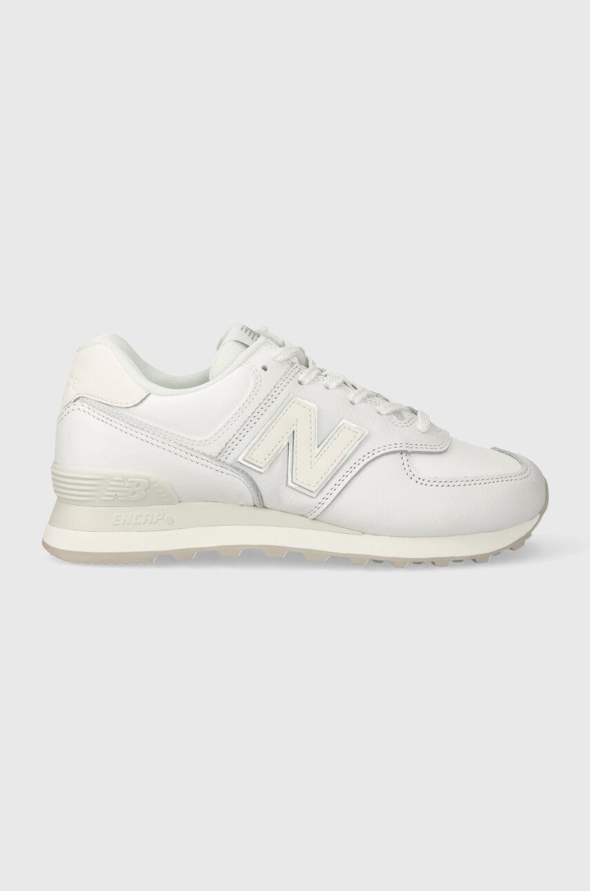 Kožené sneakers boty New Balance 574 bílá barva, WL574IM2 - bílá - Svršek: Textilní materiál