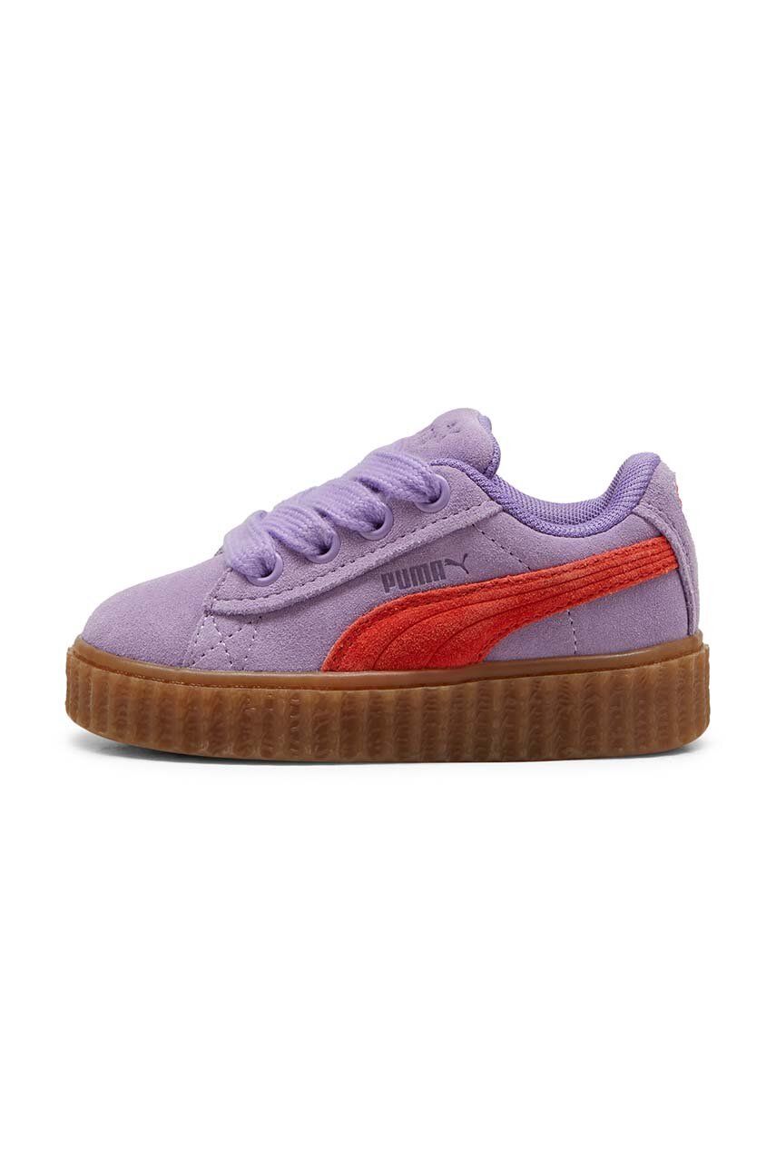 Puma sneakers de piele întoarsă pentru copii Puma x Fenty culoarea violet