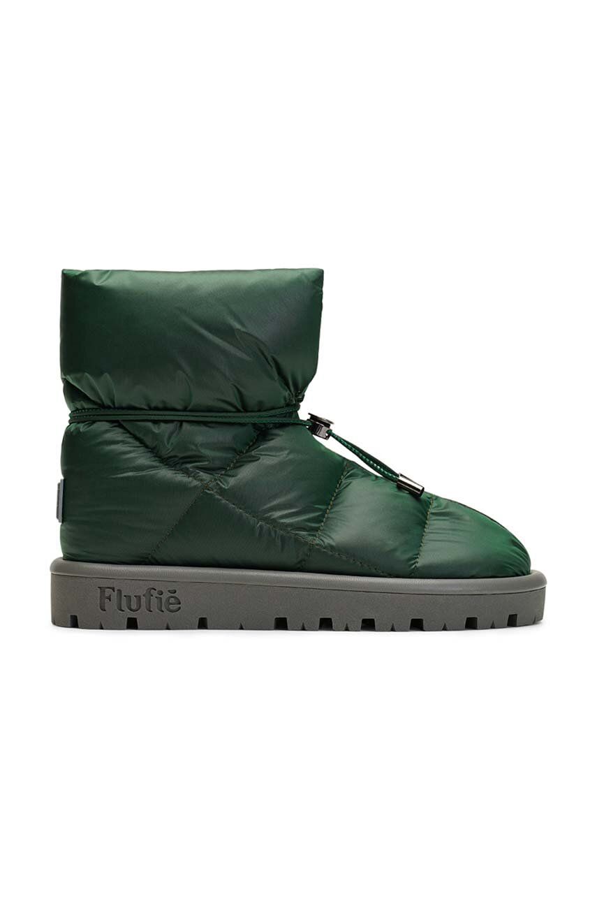 Flufie cizme de iarna Metallic culoarea verde