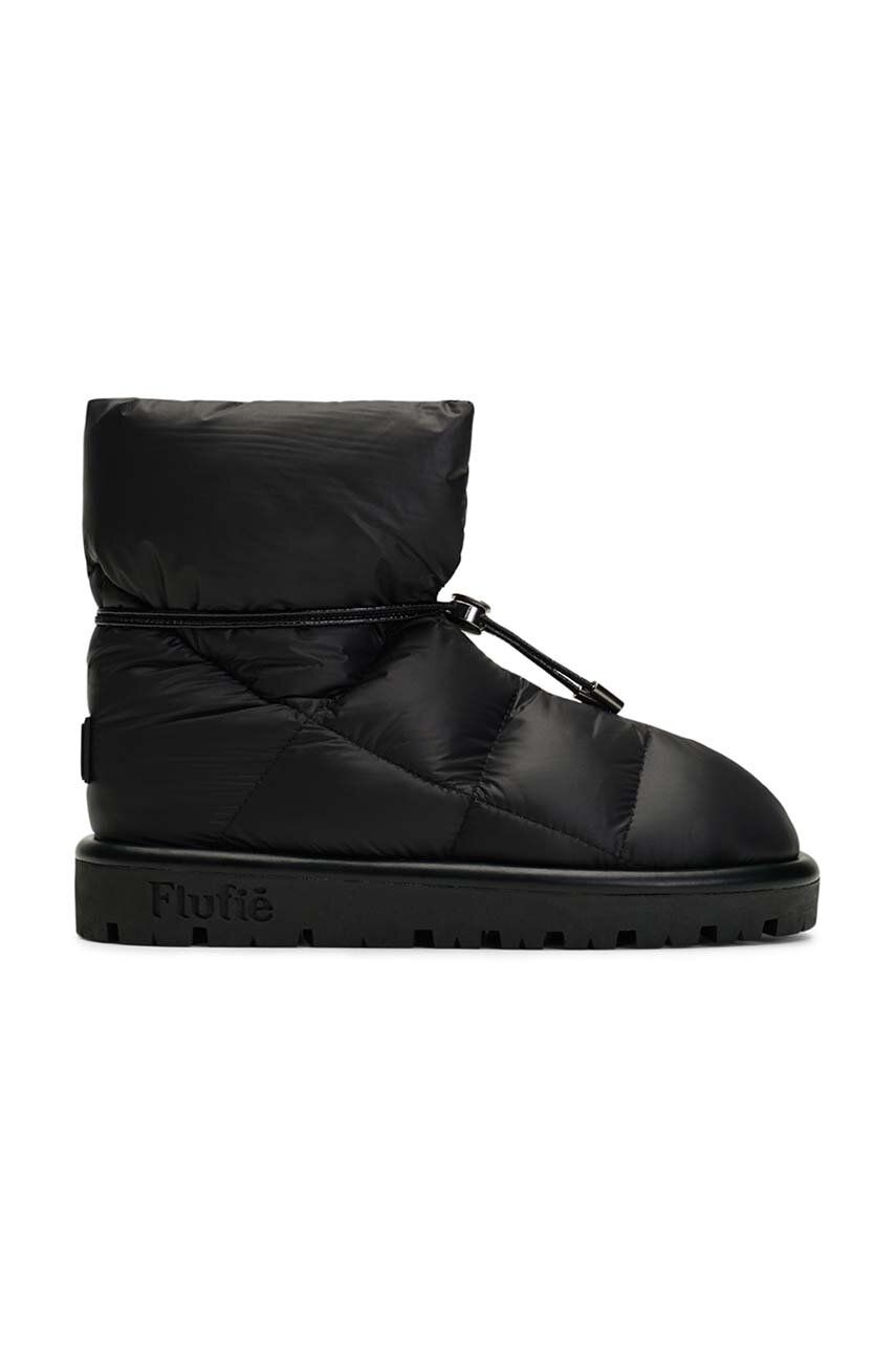 Flufie cizme de iarna Metallic culoarea negru