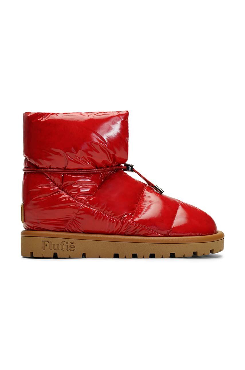 Flufie cizme de iarna Shiny culoarea rosu
