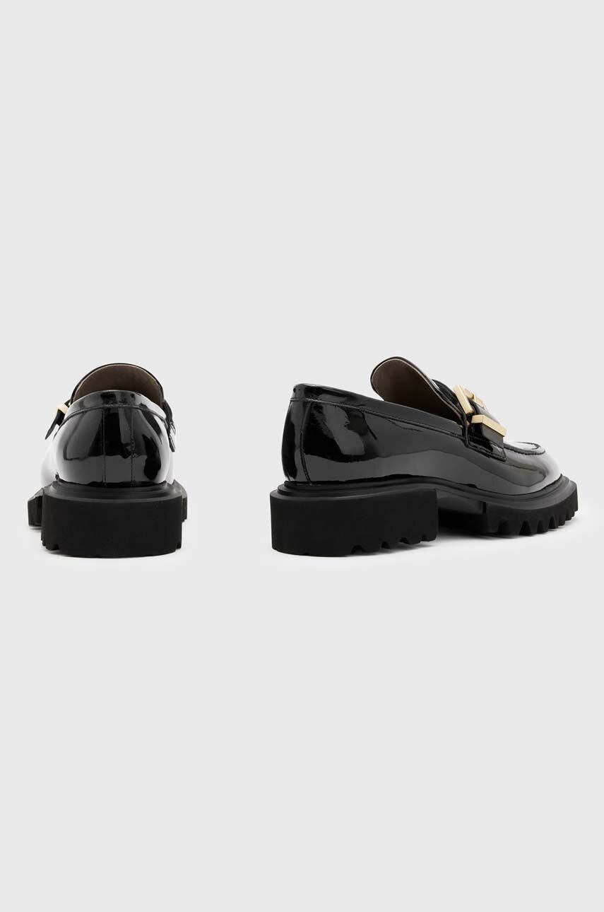 AllSaints Mocasini De Piele Emily Patent Loafer Culoarea Negru, Cu Platforma, WF525Z