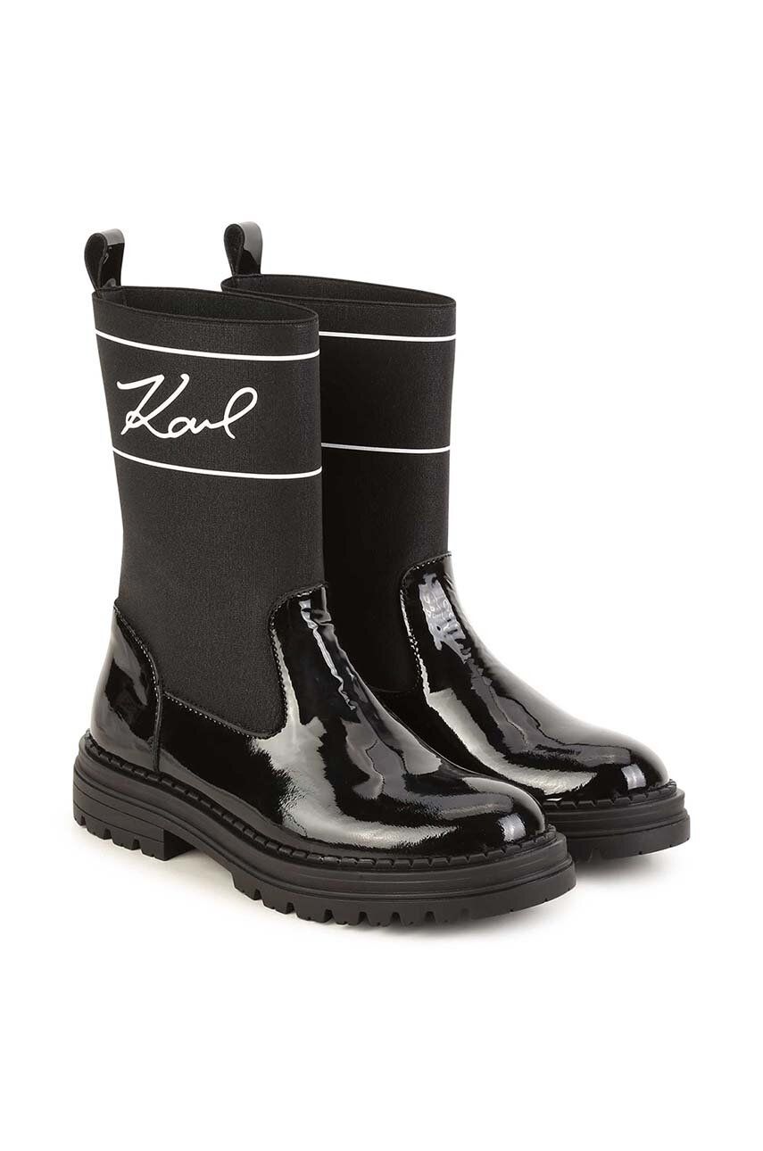 Levně Dětské boty Karl Lagerfeld černá barva