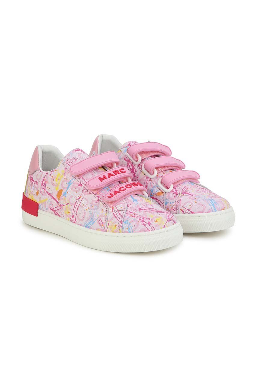 Levně Dětské kožené sneakers boty Marc Jacobs růžová barva