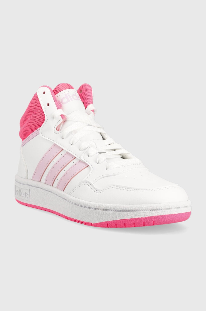 Детские кроссовки adidas Originals HOOPS MID 3.0 K цвет белый Детские кроссовки adidas Originals HOOPS MID 3.0 K цвет белый