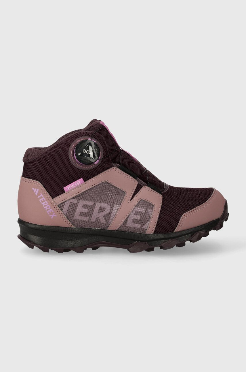 Dětské boty adidas TERREX TERREX BOA MID R. RD růžová barva - růžová - Svršek: Umělá hmota