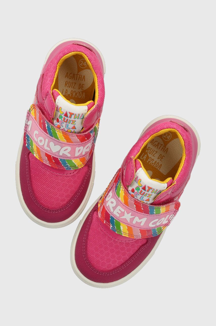 Dětské sneakers boty Agatha Ruiz de la Prada růžová barva - růžová - Svršek: Umělá hmota Vnitře
