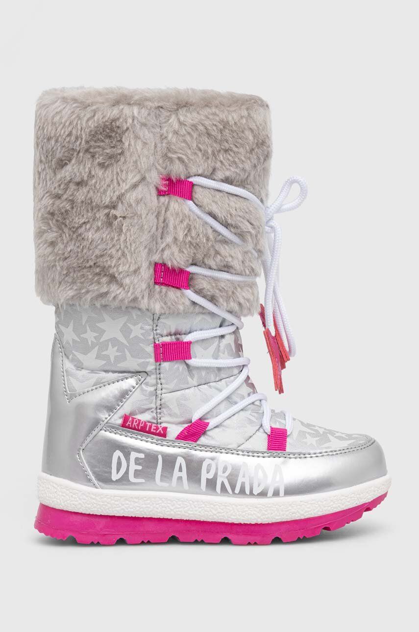 Agatha Ruiz de la Prada cizme de iarna copii culoarea argintiu