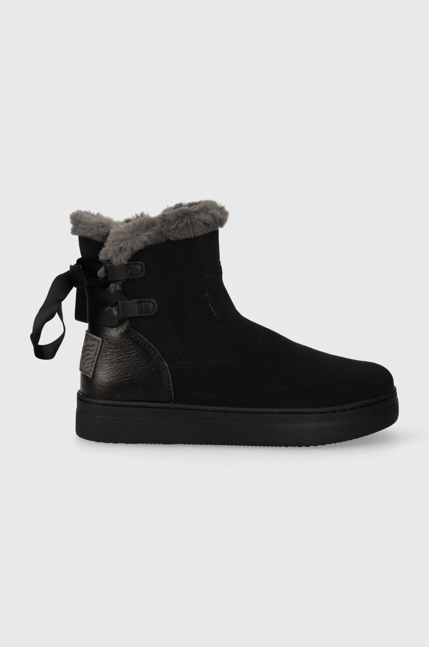 E-shop Dětské semišové zimní boty Garvalin černá barva