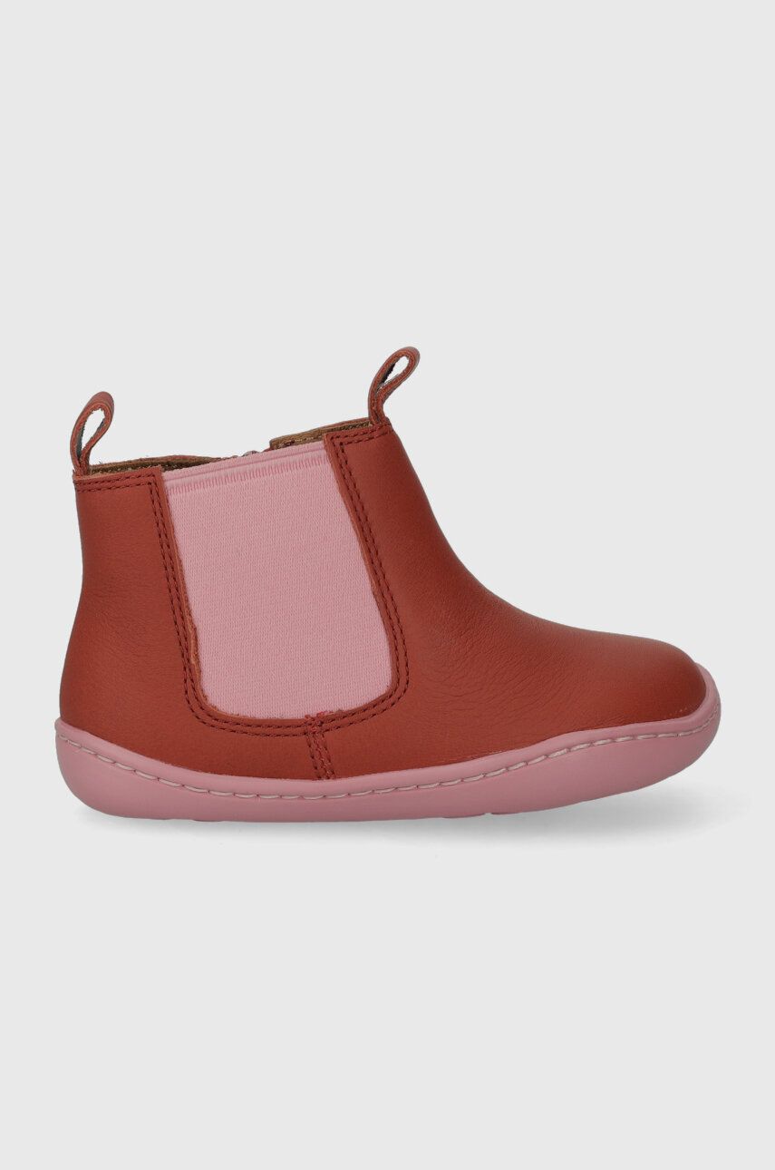 Camper cizme chelsea din piele pentru copii Peu Cami FW culoarea rosu