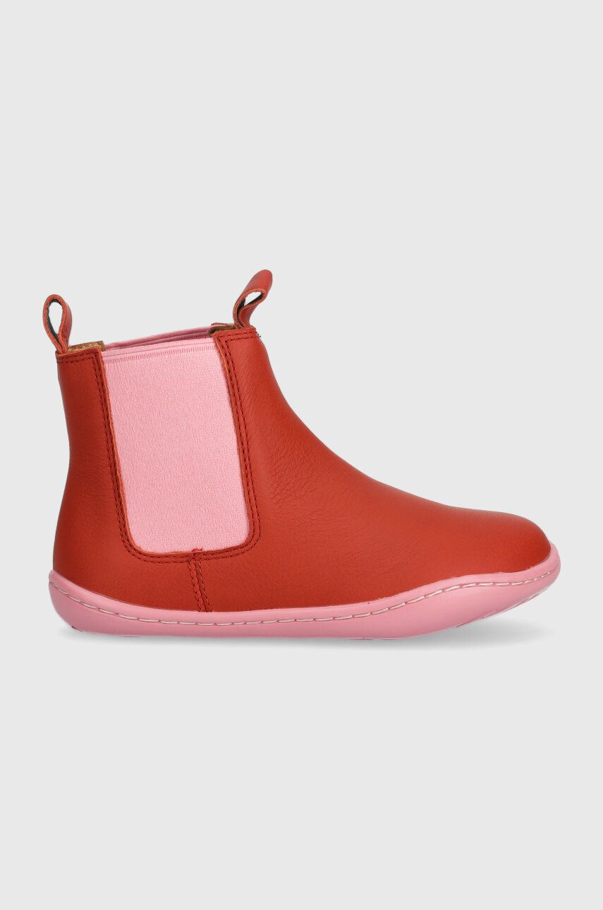 Camper cizme chelsea din piele pentru copii K900326 Peu Cami Kids culoarea rosu