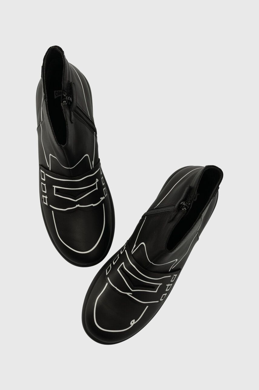 Levně Kožené kotníkové boty Camper K900330 TWS Kids černá barva