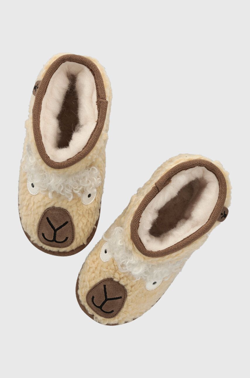 Dětské zimní boty Emu Australia Llama Mini béžová barva - béžová - Svršek: Textilní materiál Vn