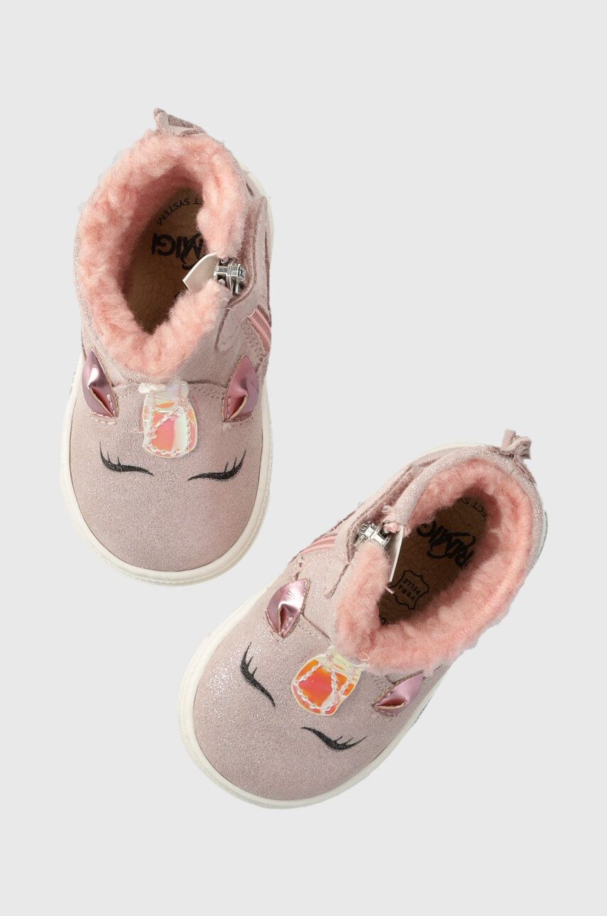Primigi pantofi din piele intoarsa pentru copii culoarea roz