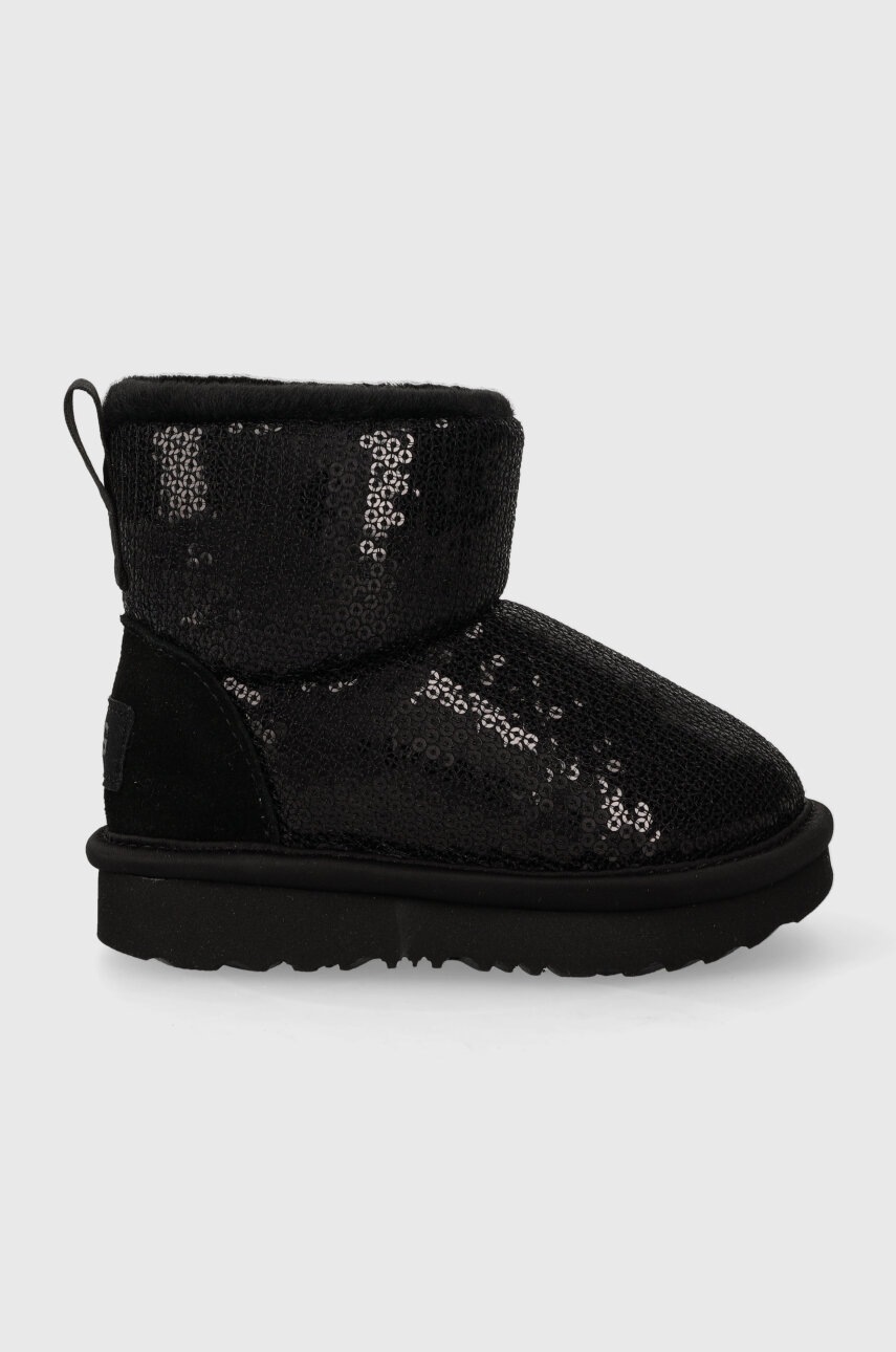

Дитячі чоботи UGG T CLASSIC MINI MIRROR BALL колір чорний