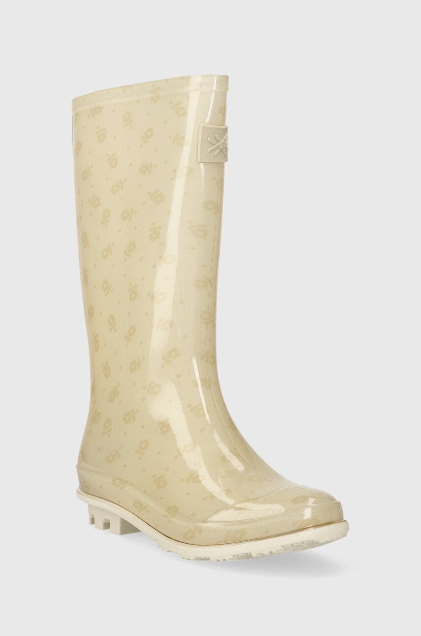 Детские резиновые сапоги United Colors of Benetton цвет бежевый Детские резиновые сапоги United Colors of Benetton цвет бежевый